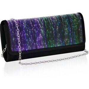Women's LED Light Up Purse 11 Neon Glow Modes Holographic Evening Bag